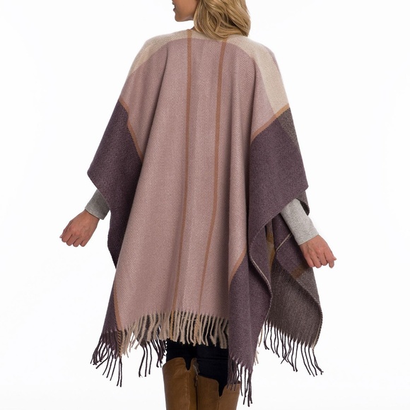 ♨️RESTOCKED ROSE PLAID Wrap Pashmina Poncho BNWT - Picture 2 of 8